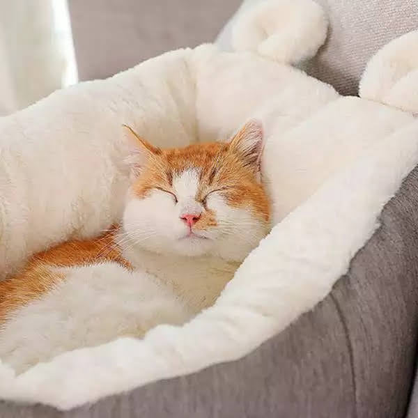 CAT BED SLEEPING BAG (Grey-Medium)
